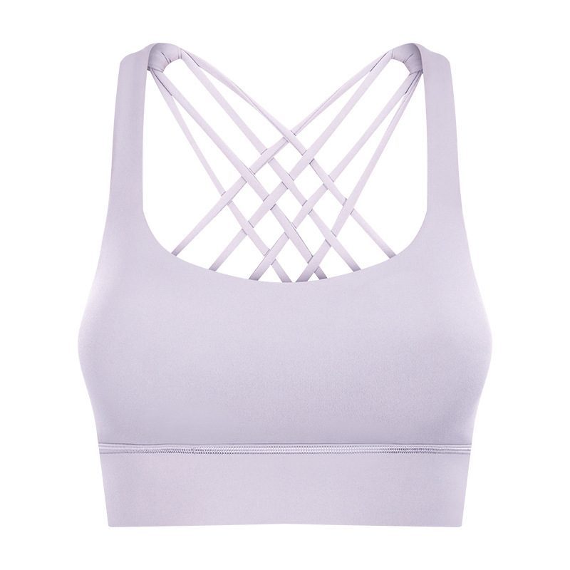 Cross-border new fitness sports bra women's high-intensity cross-beautiful back shockproof gathered sports bra S2010