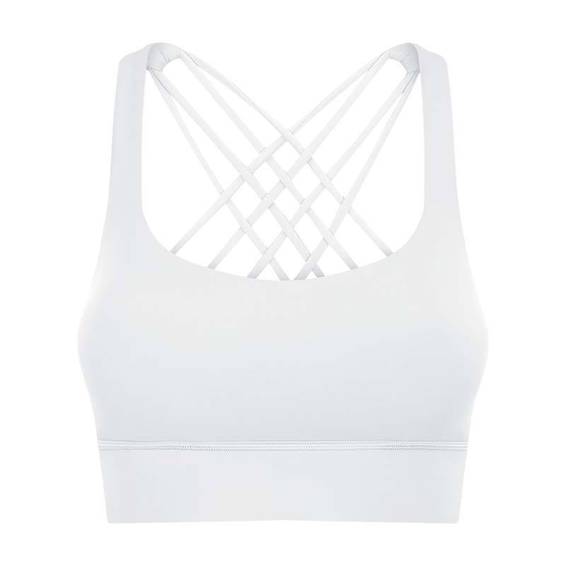 Cross-border new fitness sports bra women's high-intensity cross-beautiful back shockproof gathered sports bra S2010