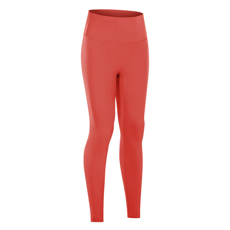 Diqian new nude fitness pants women's no embarrassing line high waist sports hip stretch yoga pants D19108-2