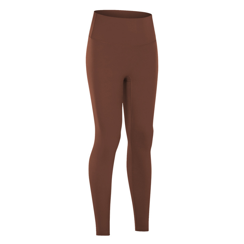 Diqian new nude fitness pants women's no embarrassing line high waist sports hip stretch yoga pants D19108-2