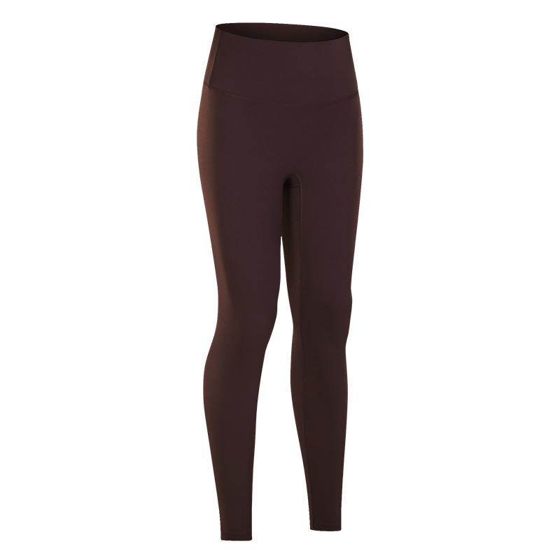 Diqian new nude fitness pants women's no embarrassing line high waist sports hip stretch yoga pants D19108-2