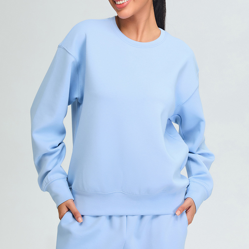 New autumn and winter sports tops for women, soft and waxy modal long-sleeved yoga clothes, outdoor loose casual sweatshirts, fitness clothes