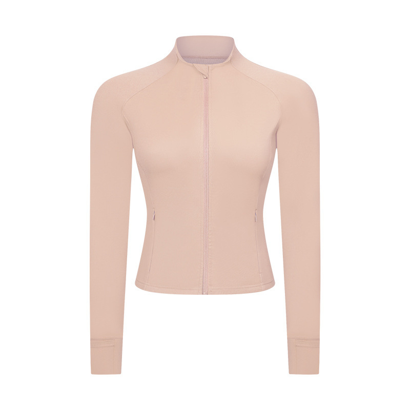 Yoga clothing autumn new zipper pocket jacket nude slim fit short fitness sports jacket female DS211
