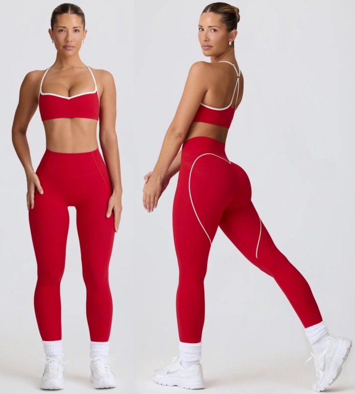 European and American cross-border nude yoga suit breathable shockproof sports top peach heart hip-lifting nine-point pants fitness training suit