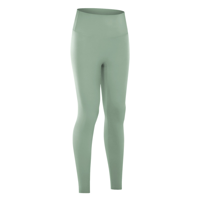 Diqian new nude fitness pants women's no embarrassing line high waist sports hip stretch yoga pants D19108-2