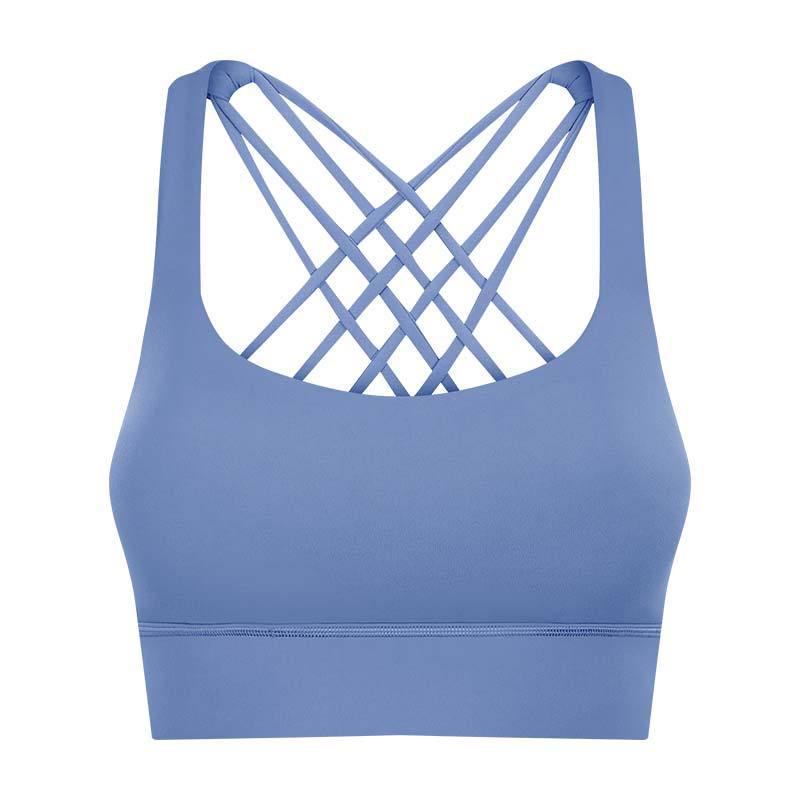 Cross-border new fitness sports bra women's high-intensity cross-beautiful back shockproof gathered sports bra S2010