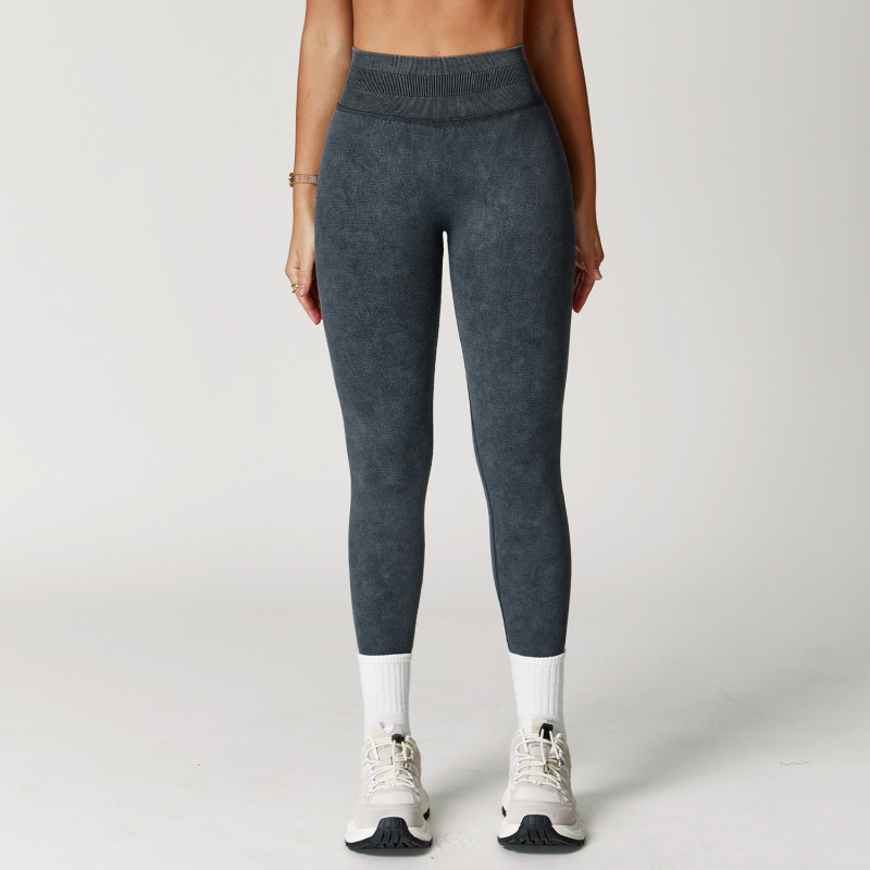 Cross-border seamless sand-washed yoga pants high waist hip-lifting tights trousers running sports fitness yoga pants women 5064