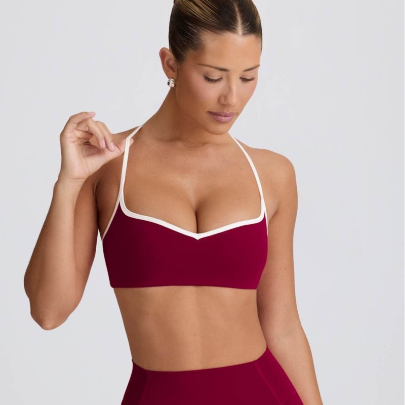 New European and American contrast color thin strap sports suit U-shaped beautiful back vest fitness yoga Pilates outer wear bra