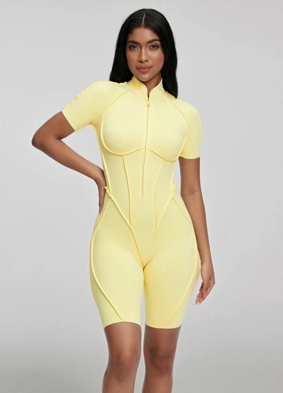 Summer sports fitness jumpsuit for women breathable tight and comfortable back hollow with chest pad yoga suit sports suit