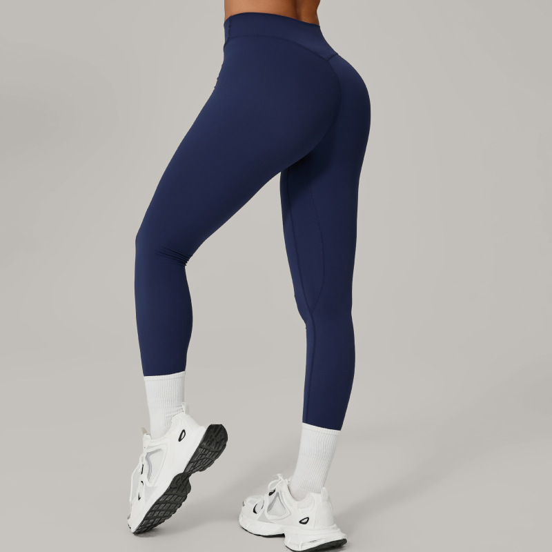 European and American wrinkled nude quick-drying fitness pants breathable outer wear tight sports pants high waist hip yoga pants 25400
