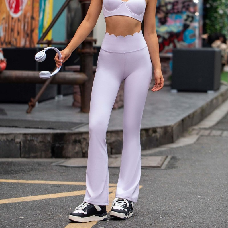 High-grade nude sports fitness pants high waist hip-lifting yoga pants for women cloud-feeling breathable and comfortable flared pants for women abdomen