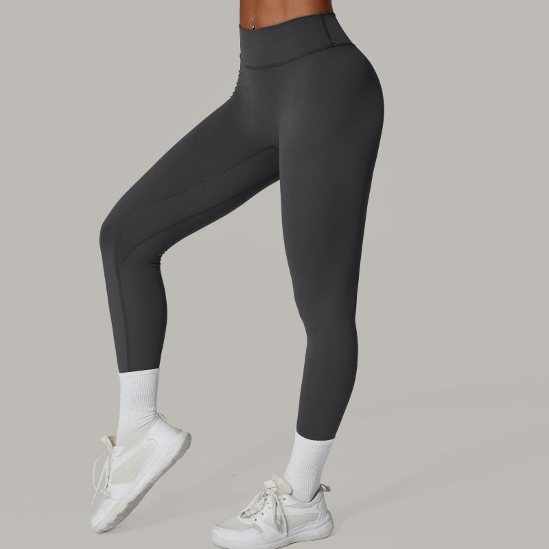 European and American wrinkled nude quick-drying fitness pants breathable outer wear tight sports pants high waist hip yoga pants 25400