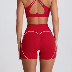 Bright red shorts