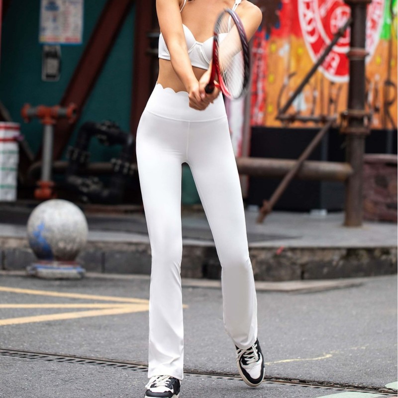 High-grade nude sports fitness pants high waist hip-lifting yoga pants for women cloud-feeling breathable and comfortable flared pants for women abdomen