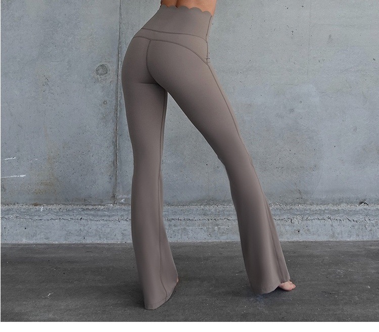 High-grade nude sports fitness pants high waist hip-lifting yoga pants for women cloud-feeling breathable and comfortable flared pants for women abdomen