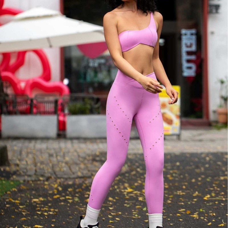 Slim Fit Yoga Pants Cross Waist Triangle Hole High Waist Pilates Training Breathable Quick Dry Fitness Nine-Point Pants Women