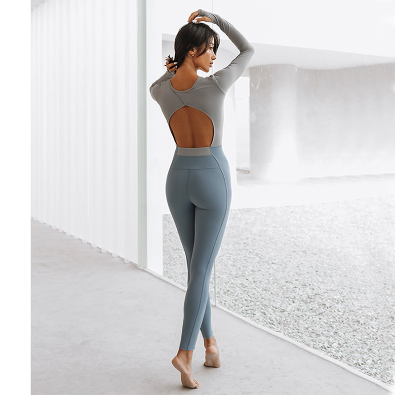 2024 Autumn and Winter Long Sleeve New One-piece Aerial Yoga Suit Sports Fitness Beauty Gymnastics Dance Training Jumpsuit