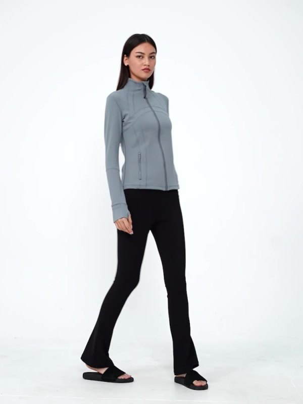 New autumn and winter thin fleece yoga clothes tops jackets for women with slim waist and thin running warm long sleeve fitness clothes DAW178