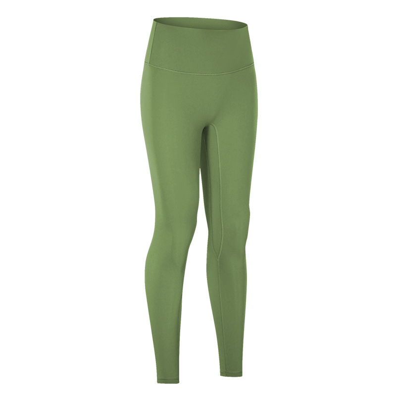 New European and American invisible yoga pants without T-line double-sided sanded tight hip-lifting high waist fitness pants for women DL064