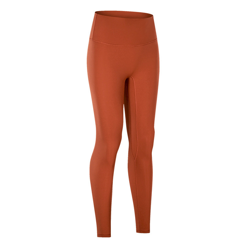 New European and American invisible yoga pants without T-line double-sided sanded tight hip-lifting high waist fitness pants for women DL064
