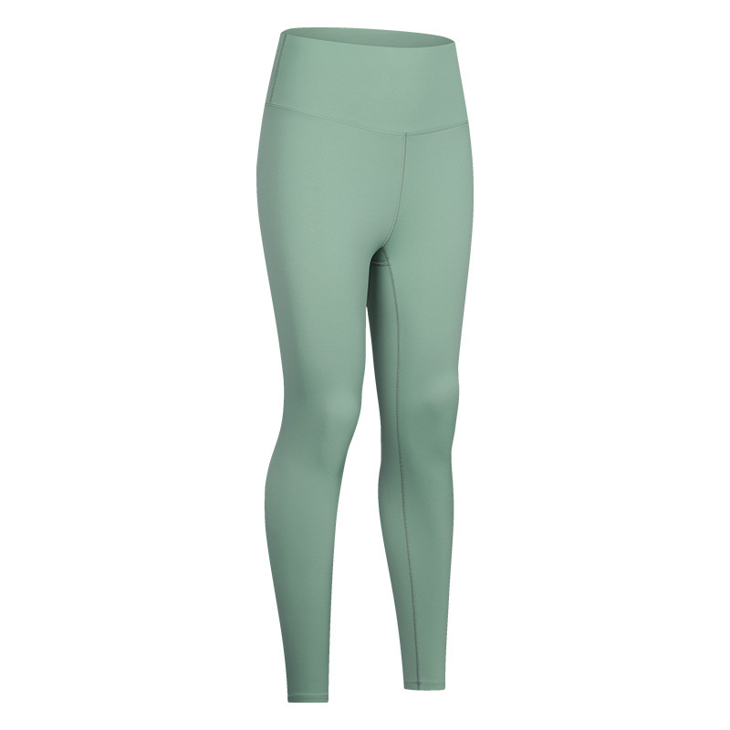 Diqian new tight simple cloud-feeling pants elastic high waist nine-point yoga peach hip fitness pants female DL186