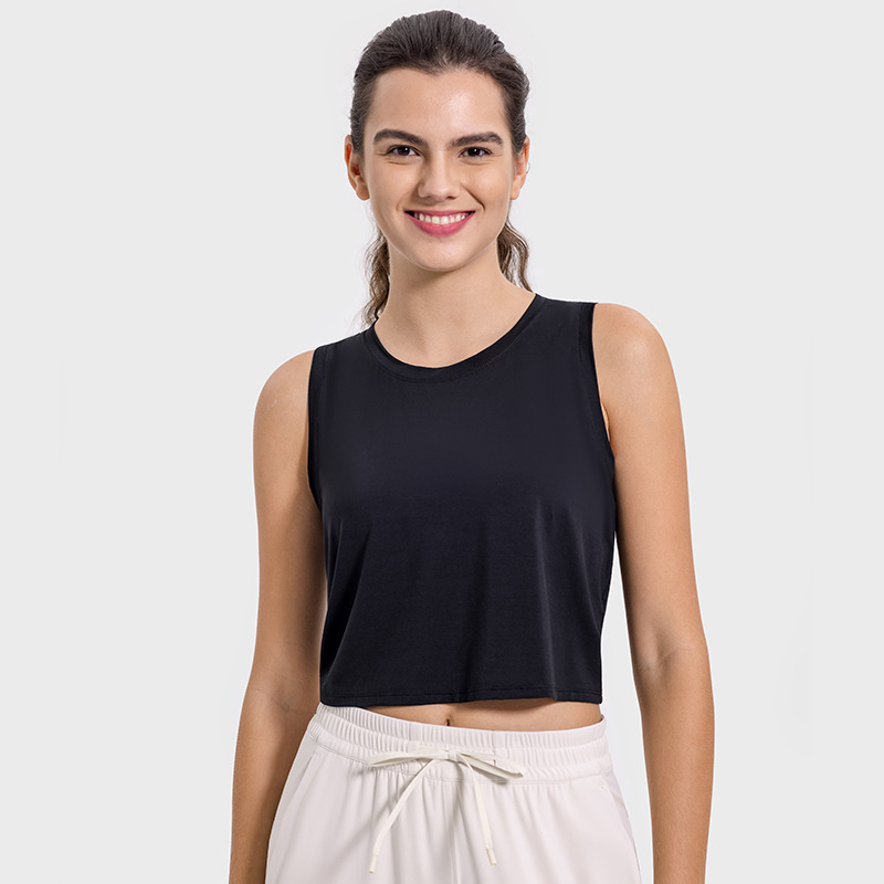 New spring and summer modal skin-friendly breathable drawstring hollow beautiful back personality all-match round neck casual vest DSS123