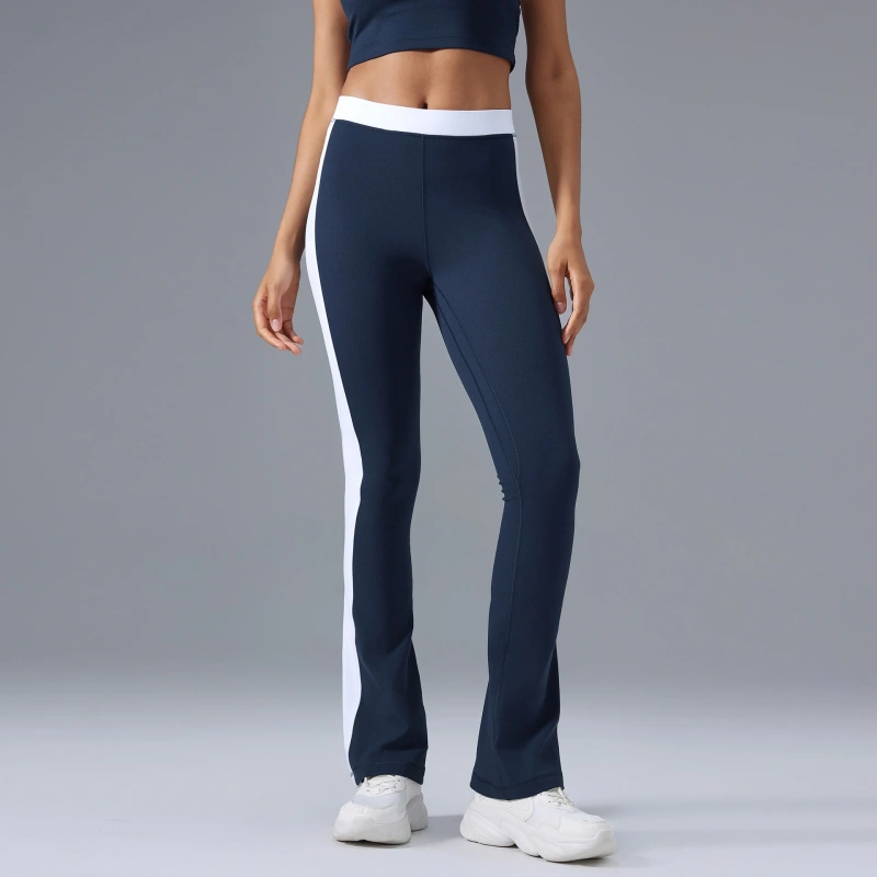 XW-D25092 Contrast Color Ladies Exercise Pilates Trousers Side Stripe Fitness Women's Sports Pants Flared Gym Leggings for Women