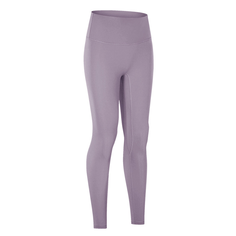 New European and American invisible yoga pants without T-line double-sided sanded tight hip-lifting high waist fitness pants for women DL064
