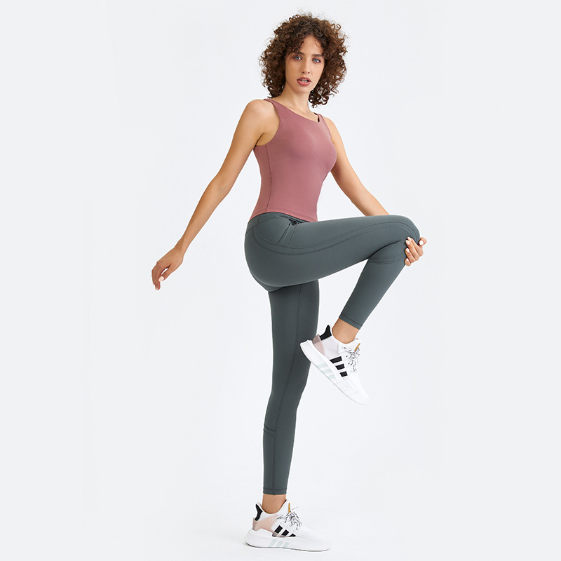 Factory direct sales new yoga clothes women's beautiful straps chest pads long running sports yoga vest spot DT138