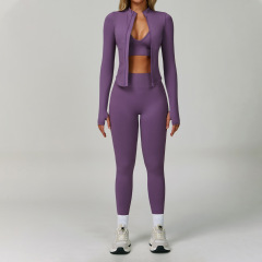 7790 Bra + 7790 Pants + 7725 Jacket (Three-piece Set) - Misty Purple