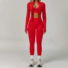 7790 Bra + 7790 Pants + 7725 Jacket (Three-piece Set) - Bright Red