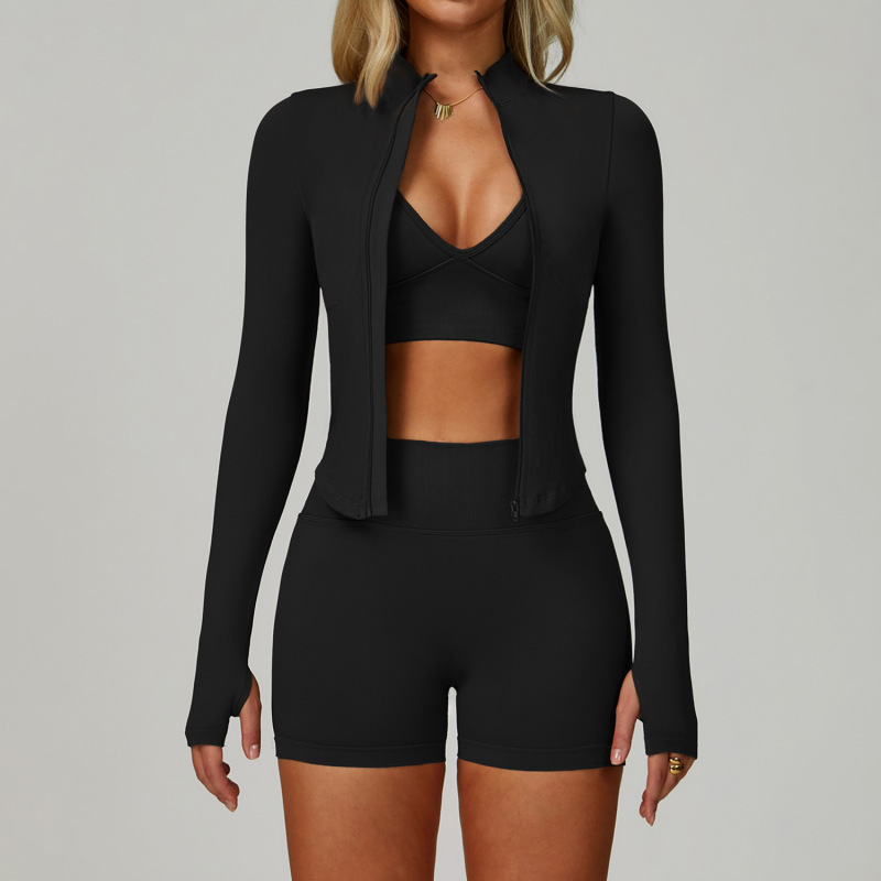 ZC-TZ7790-TZ Seamless Tight Three-piece Yoga suit