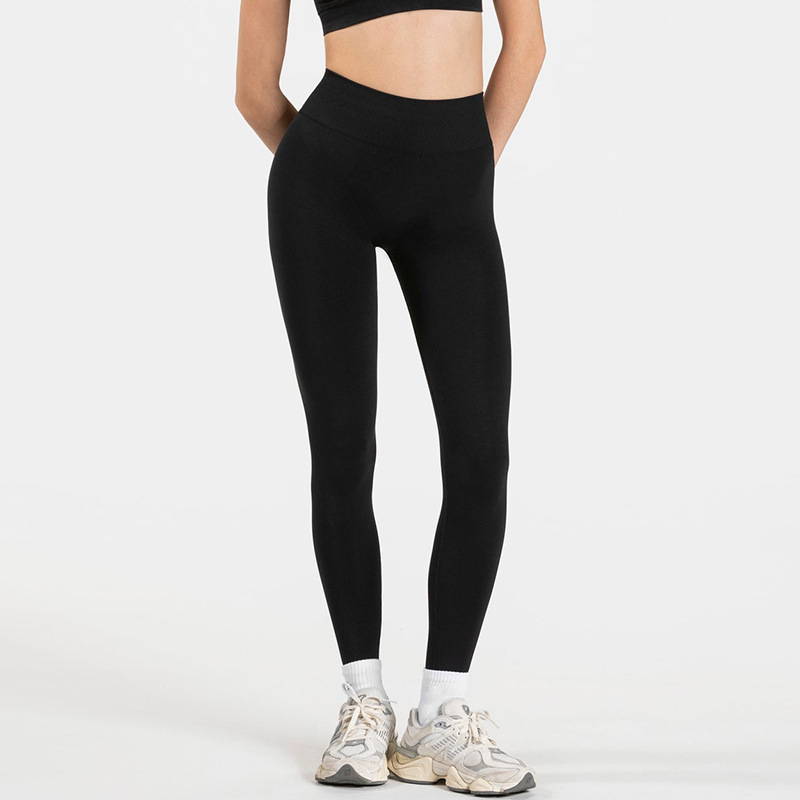 Cross-border European and American slim high waist hip lift round neck long sleeve tight seamless sports fitness outdoor yoga suit women's suit