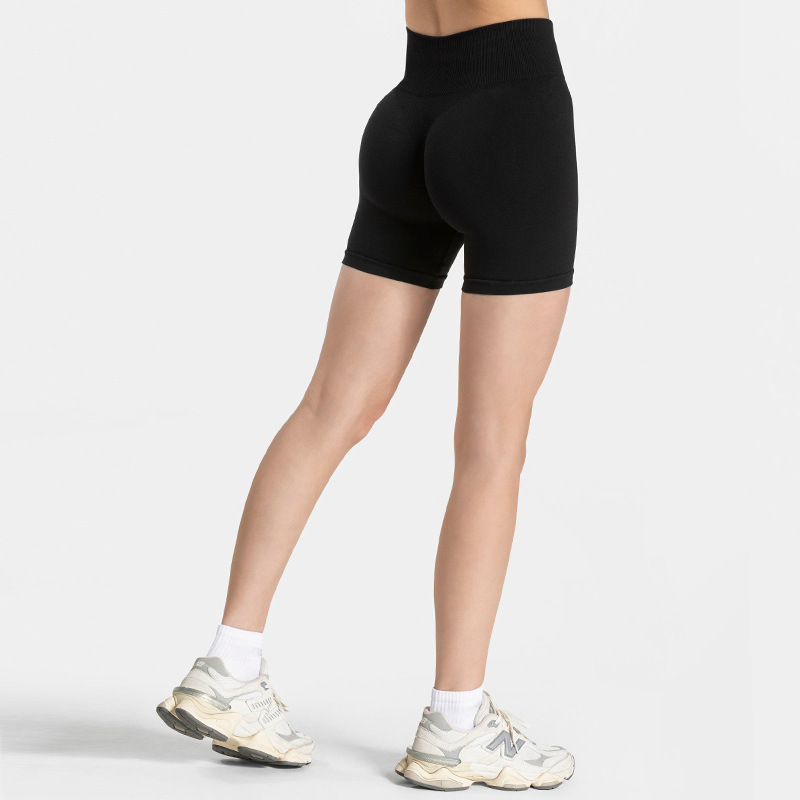 Cross-border European and American slim high waist hip lift round neck long sleeve tight seamless sports fitness outdoor yoga suit women's suit
