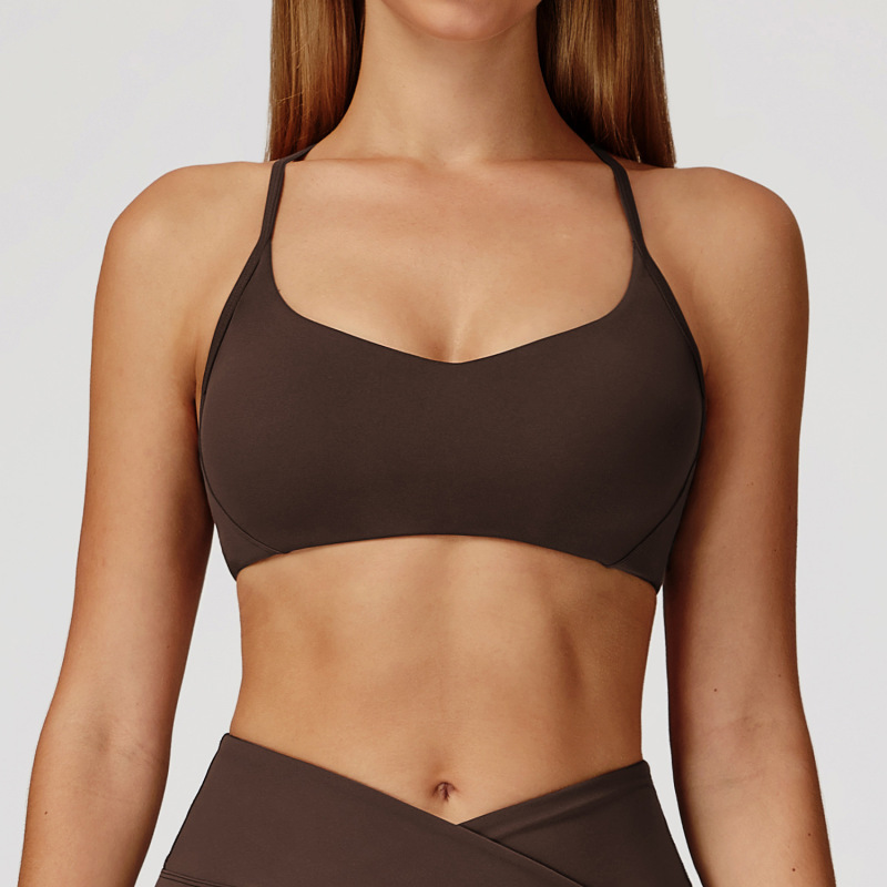 Cross-border nude yoga bra Y-shaped beautiful back high-end sports underwear running fitness sports bra female 2043