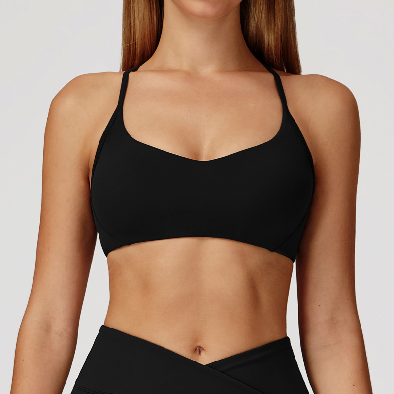 Cross-border nude yoga bra Y-shaped beautiful back high-end sports underwear running fitness sports bra female 2043
