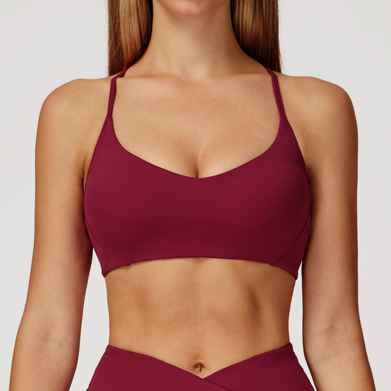 Cross-border nude yoga bra Y-shaped beautiful back high-end sports underwear running fitness sports bra female 2043