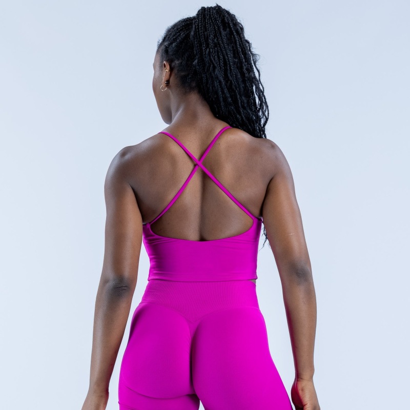 Amazon high-elastic full-matt nylon Lycra exposed navel hidden seam camisole big beautiful back seamless fitness camisole vest