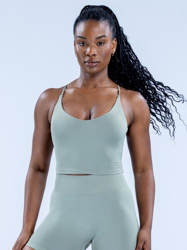 Amazon high-elastic full-matt nylon Lycra exposed navel hidden seam camisole big beautiful back seamless fitness camisole vest
