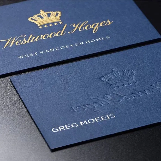 Wholesale Custom Luxury Printing Credit Card  Gold Foil Embossed Business Cards with logo