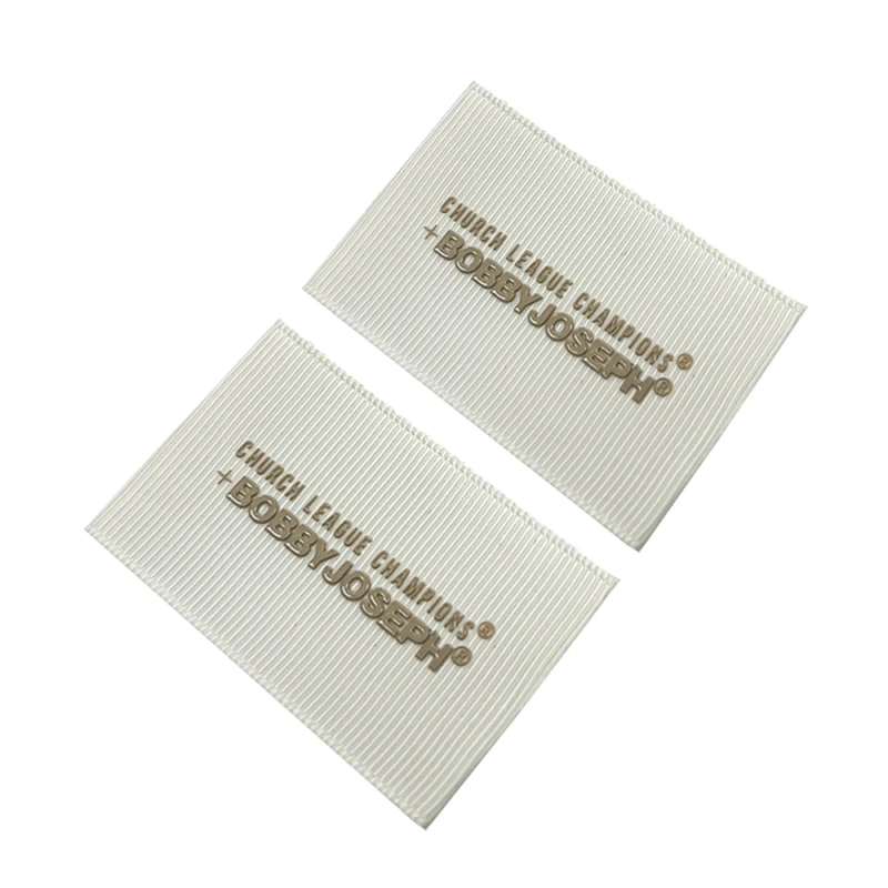 Wholesale Custom Grosgrain Ribbon With 3D Silicone Logo Printing Labels Silk Screen Printed for Garments