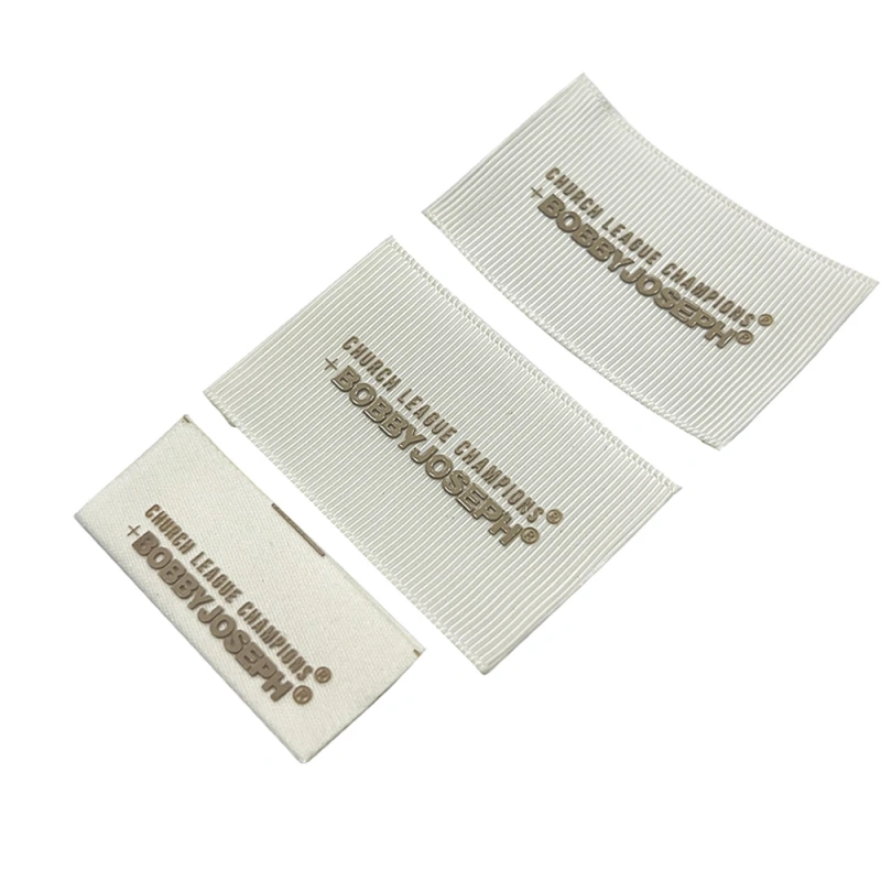 Wholesale Custom Grosgrain Ribbon With 3D Silicone Logo Printing Labels Silk Screen Printed for Garments