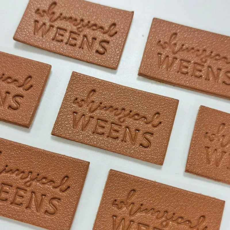 Custom Deboss logo Genuine Leather Patches for Bags/garments/shoes