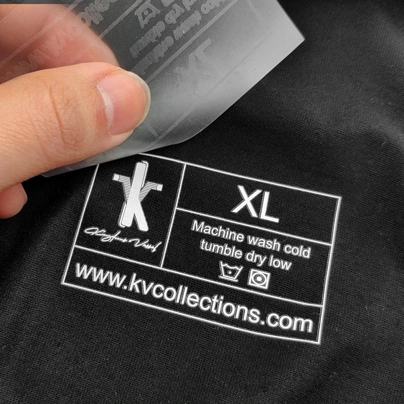 Factory Custom Iron on 3d Heat Press Label Thermal Press Clothing Accessories Labels Heat Transfer Washable Tagless Care Label