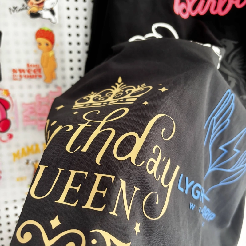 Customizable 3D Puff Print Vinyl Transfer Screen-Printed Logo Lettering T-Shirt Heat Transfers Plastisol Film Vinyl Stickers