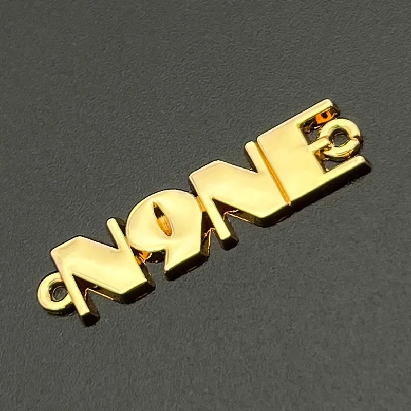 High Quality Clothing Customized Brand logo Engraved Plate Embossed Nickel-Free Custom Metal Logo for Clothes