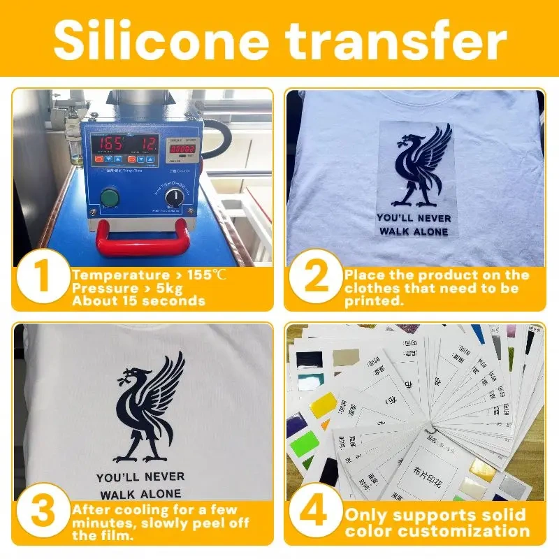 Customizable 3D Puff Print Vinyl Transfer Screen-Printed Logo Lettering T-Shirt Heat Transfers Plastisol Film Vinyl Stickers