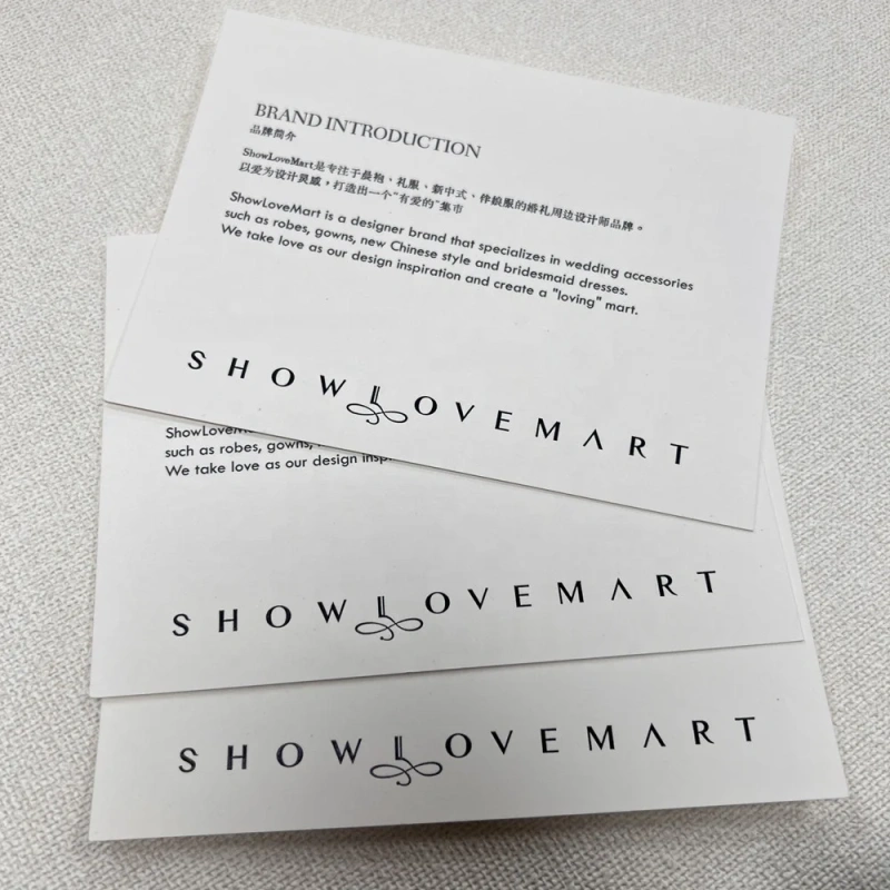 High Quality Custom Textured Paper Thank You Cards Embossed Matte Business Cards