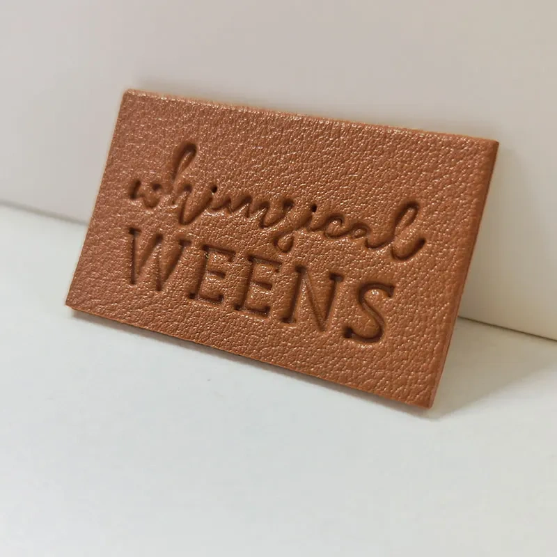 Custom Deboss logo Genuine Leather Patches for Bags/garments/shoes