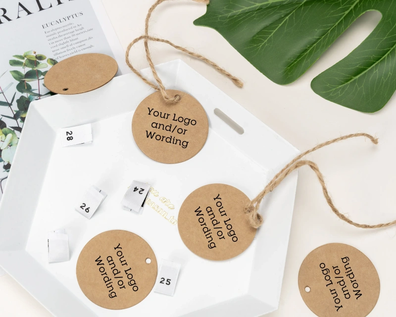 High Quality Customized Round Name Brand Logo Clothing Labels Print Label Paper Hang Tag